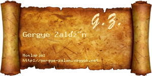 Gergye Zalán névjegykártya